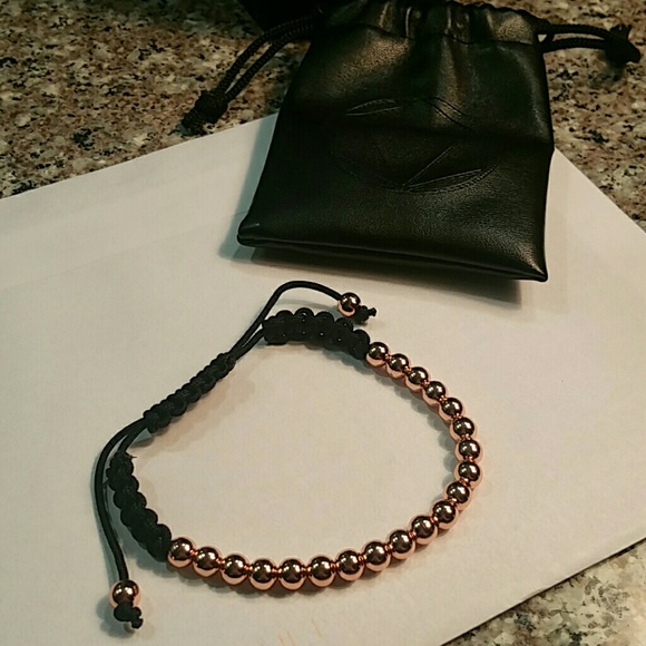 GIVEAWAY HOLD! Rose-Gold-Plated Beaded Adjustable Bracelet - Picture 2 of 5